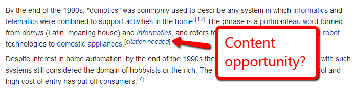Wikipedia citation needed for SEO