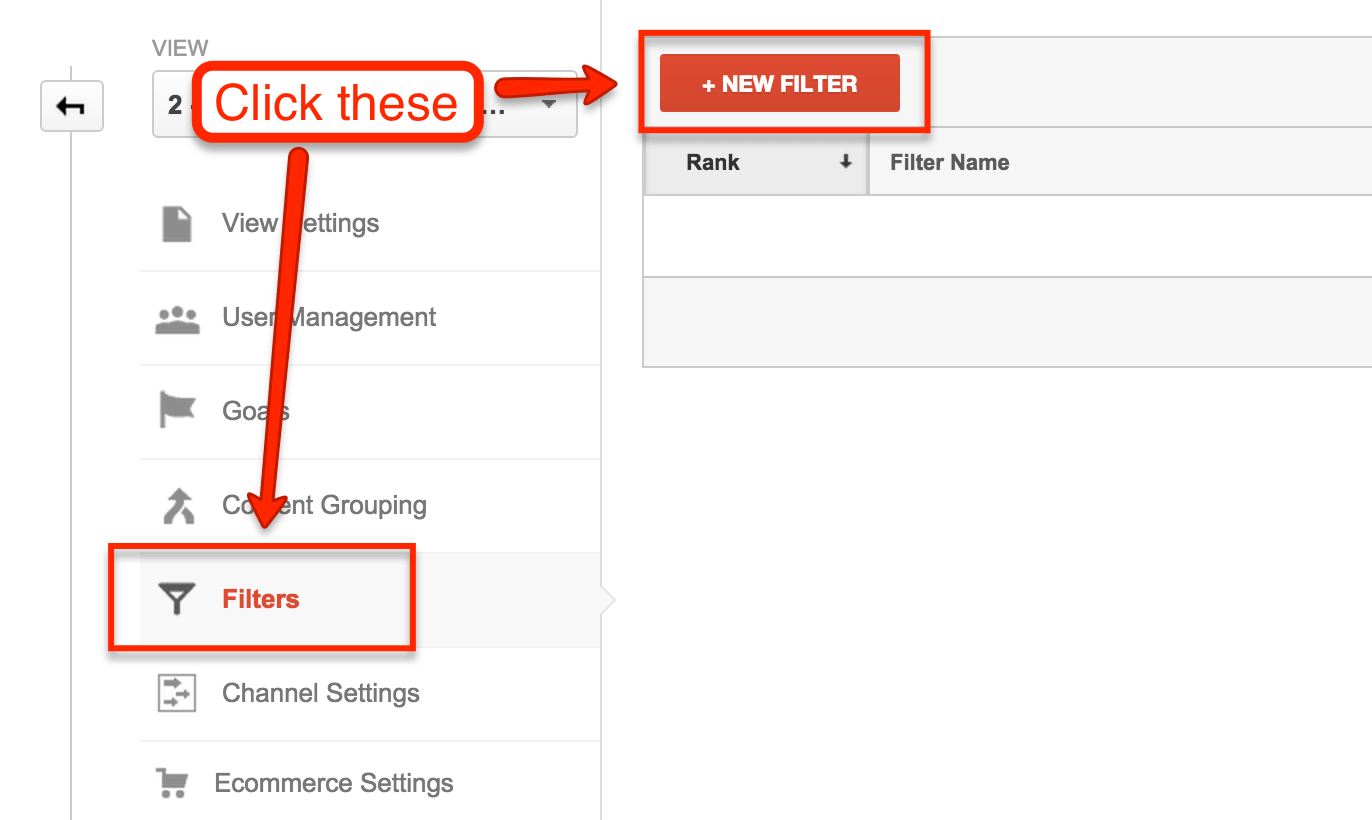 Setting up a new spam filter in Google Analytics