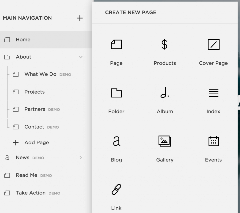 Squarespace Content Types