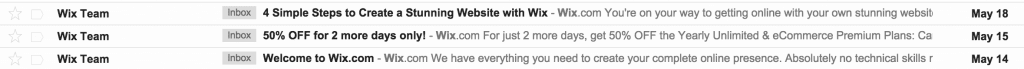 Wix Email Onboarding