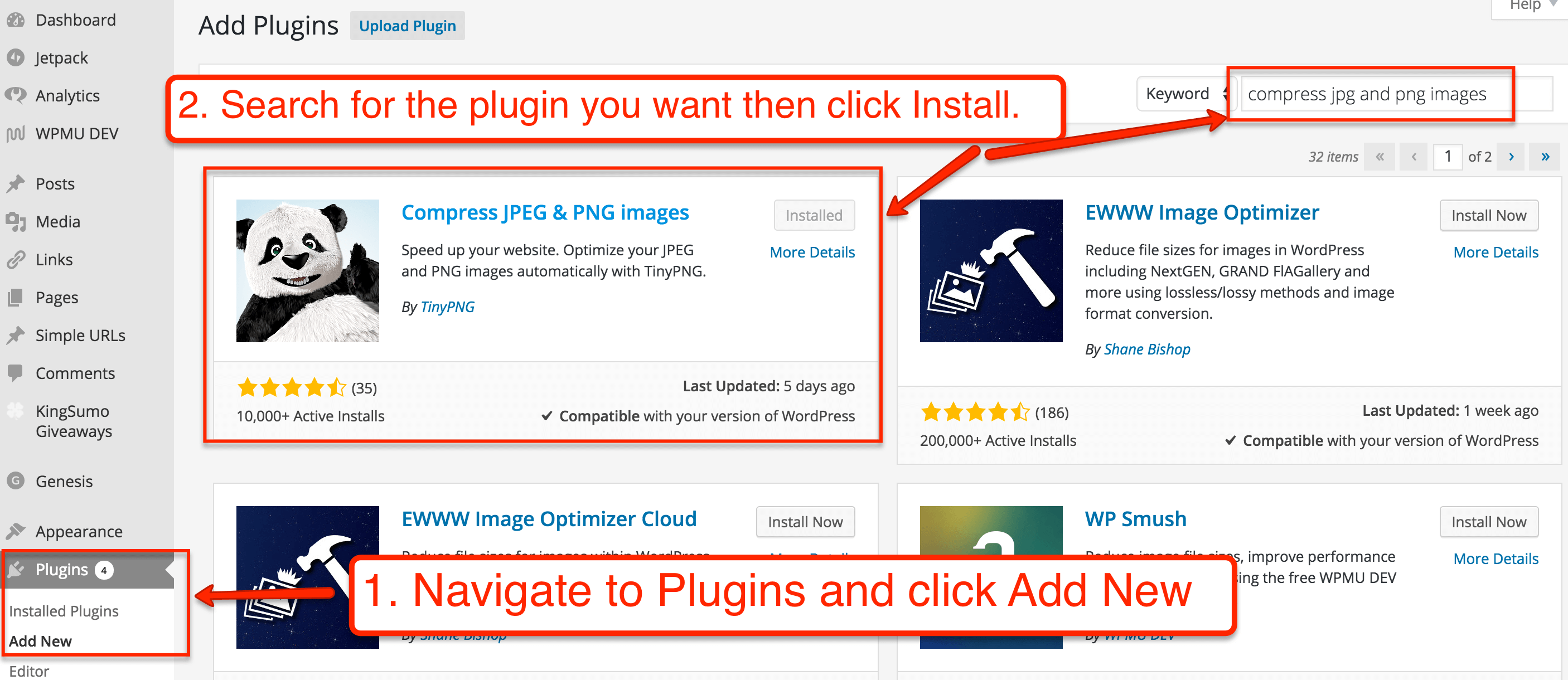 Add Plugins to WordPress