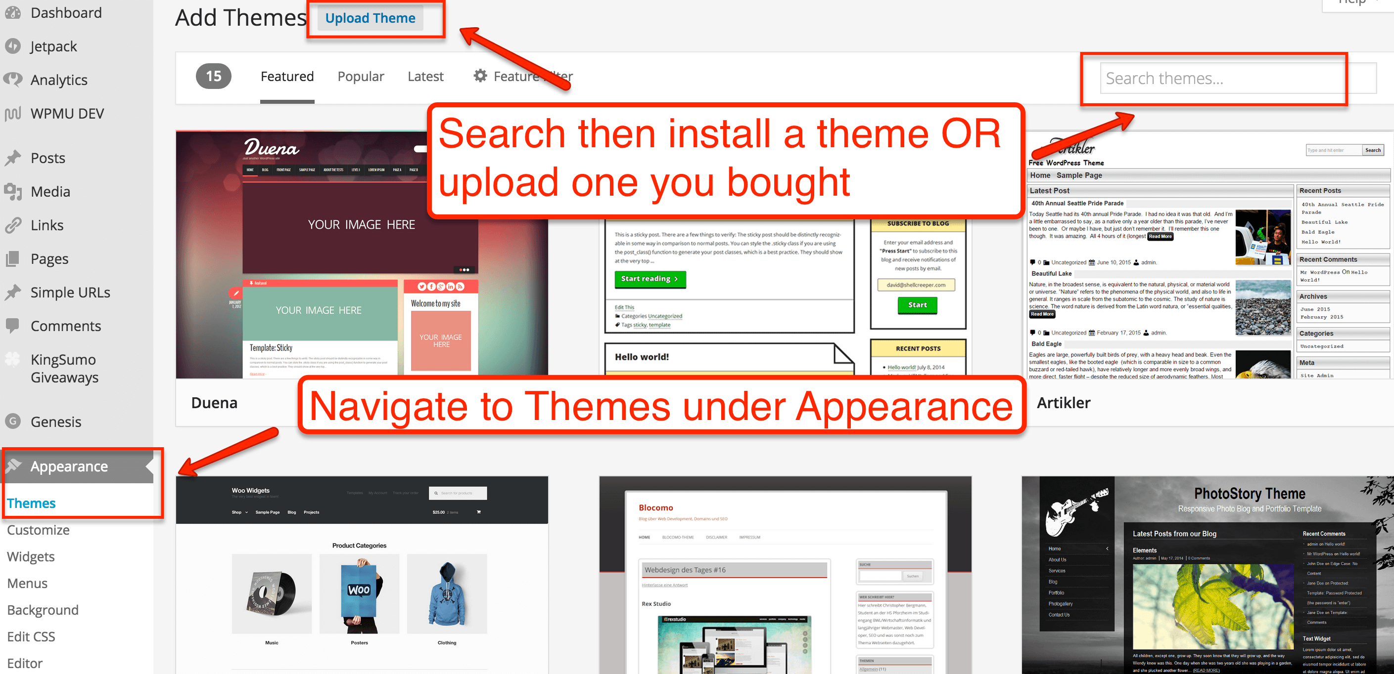 Add Theme to WordPress