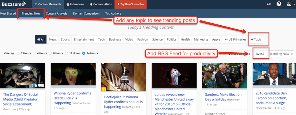 BuzzSumo Trending