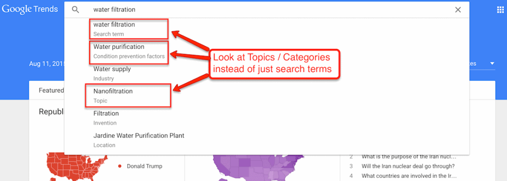 Google Trend Topic Selection