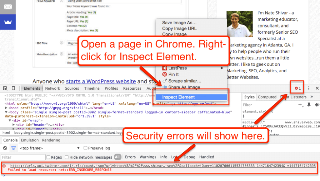 SSL Errors in Chrome