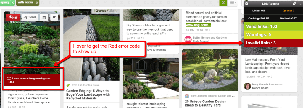 Broken Links on Pinterest