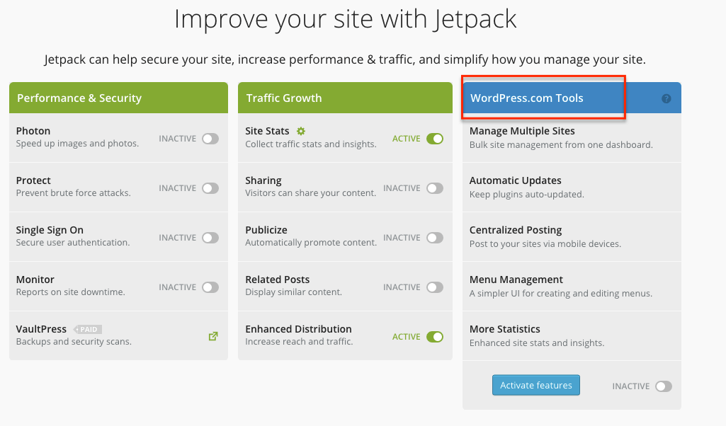JetPack for WordPress
