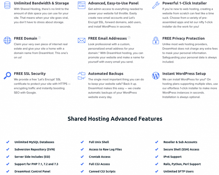 Dreamhost Advanced Features
