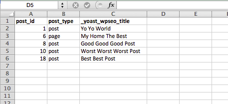 Formatting in Excel