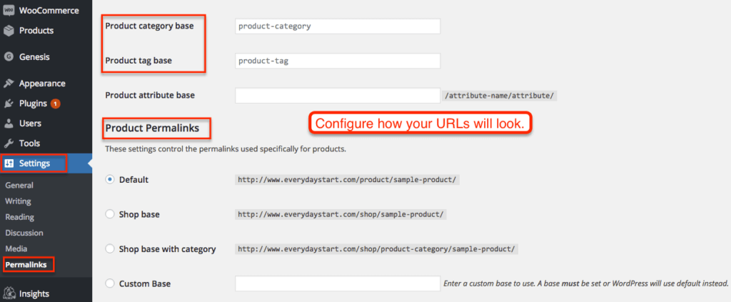 WooCommerce Permalinks