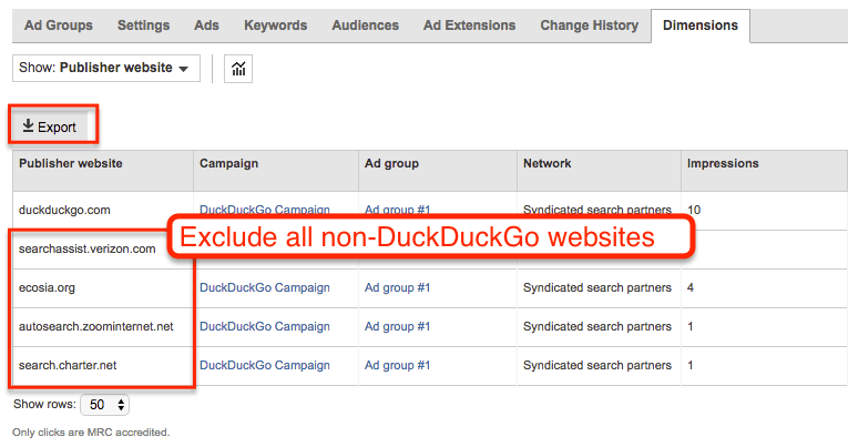 Exclude DuckDuckGo