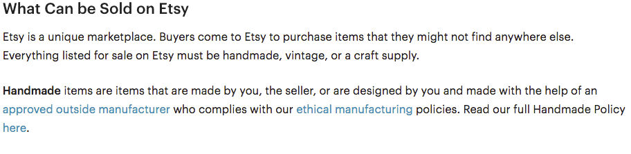 Etsy Rules