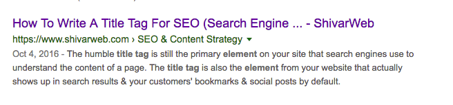 Title Tag SERPs