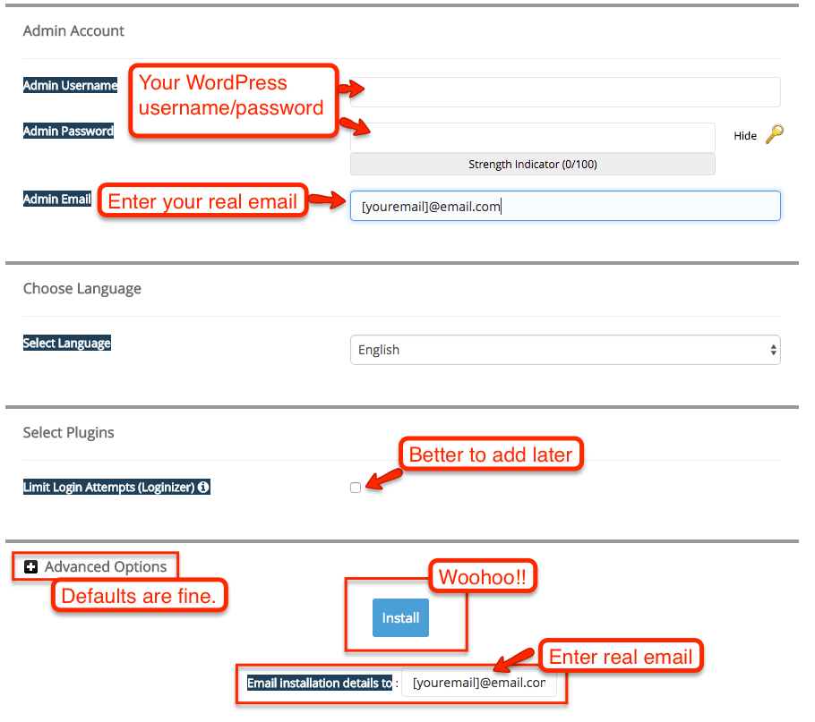 WordPress Admin Setup