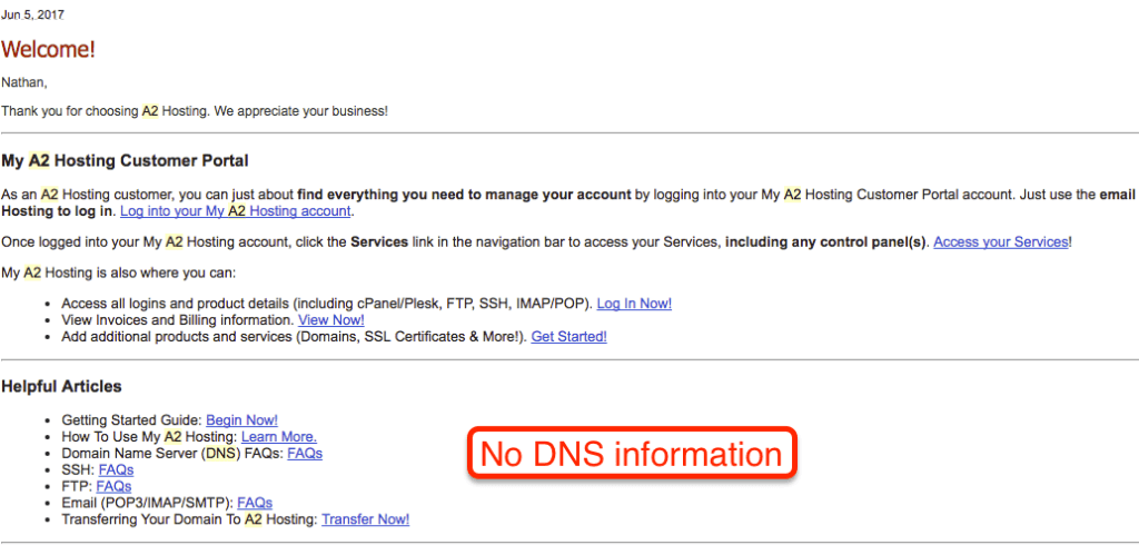A2 Hosting DNS