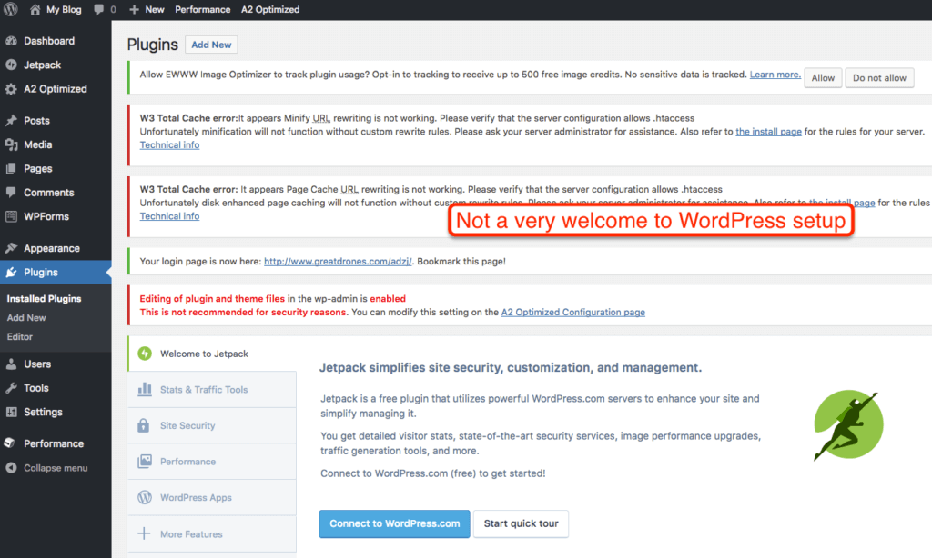 A2 Hosting WordPress Install
