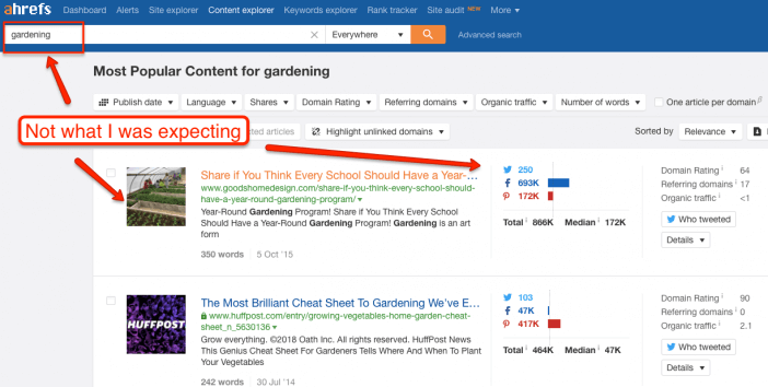 Ahrefs Content Explorer