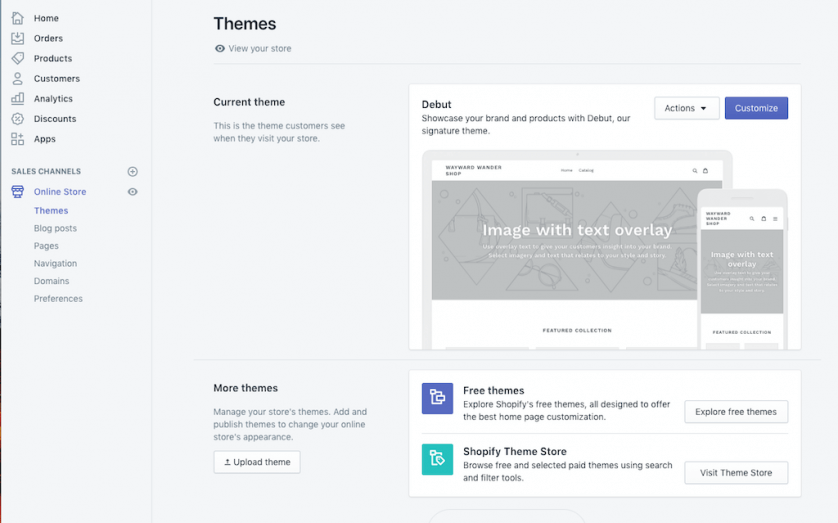 Shopify Theme Selection