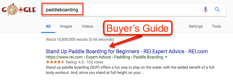 REI SEO Example