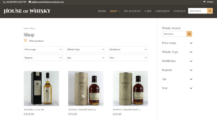 House of Whisky Product Page