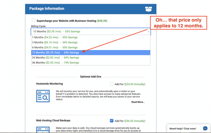 Hostwinds Pricing Breakdown