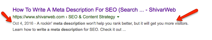 Meta Description in SERPs