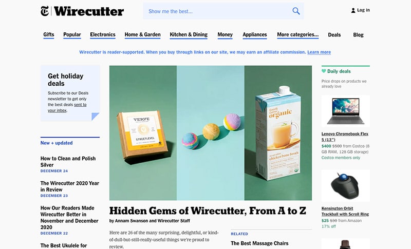 Affiliate Marketing Example - Wirecutter