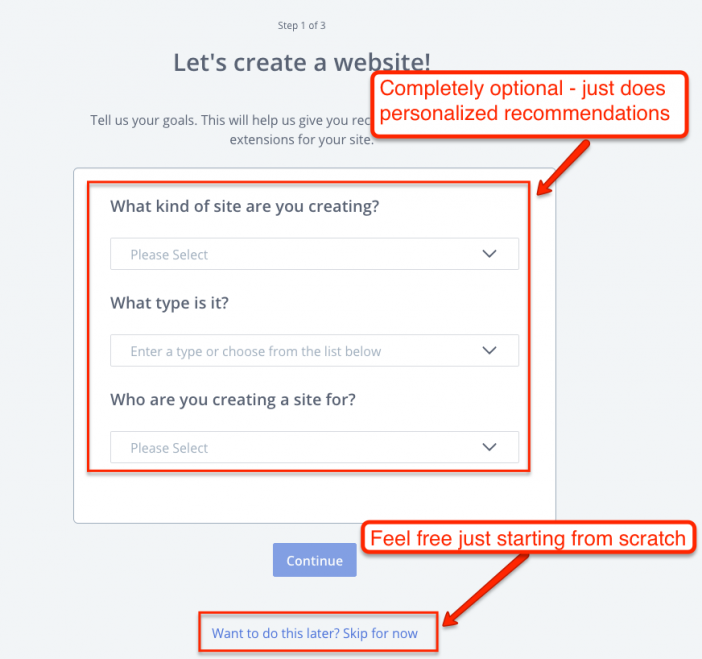 WordPress Setup Onboarding