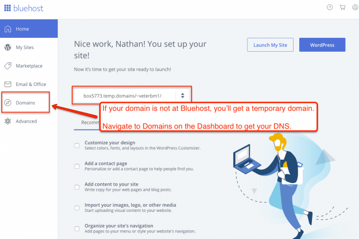 WordPress Setup Connect DNS