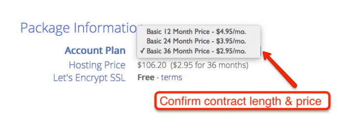WordPress Setup Confirm Pricing