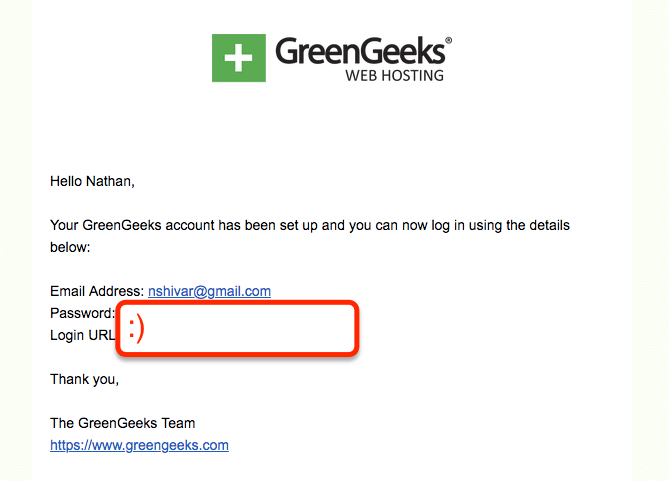 GreenGeeks New Account