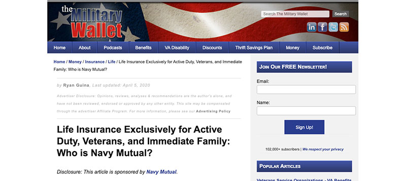 The Military Wallet - Sponsored Post