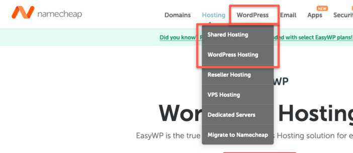 Namecheap WordPress and Web Hosting