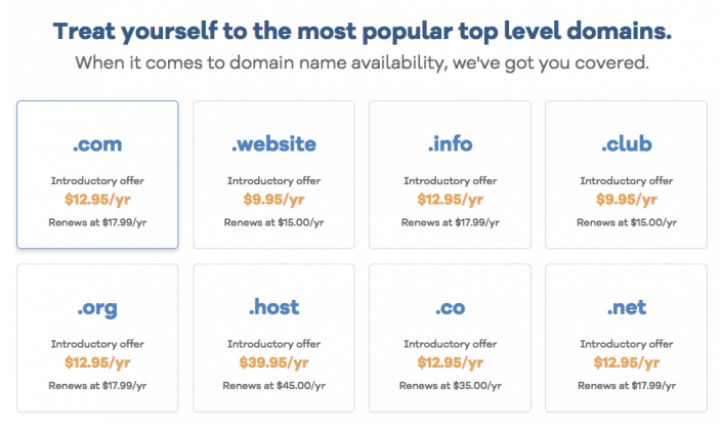 HostGator Domain Pricing Screenshot