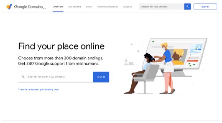 Google Domains Homepage