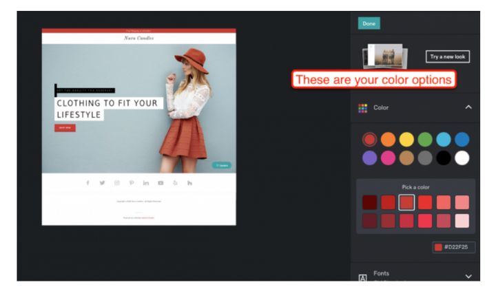 weebly color options