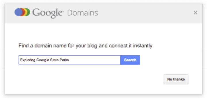 screenshot of Google Domains